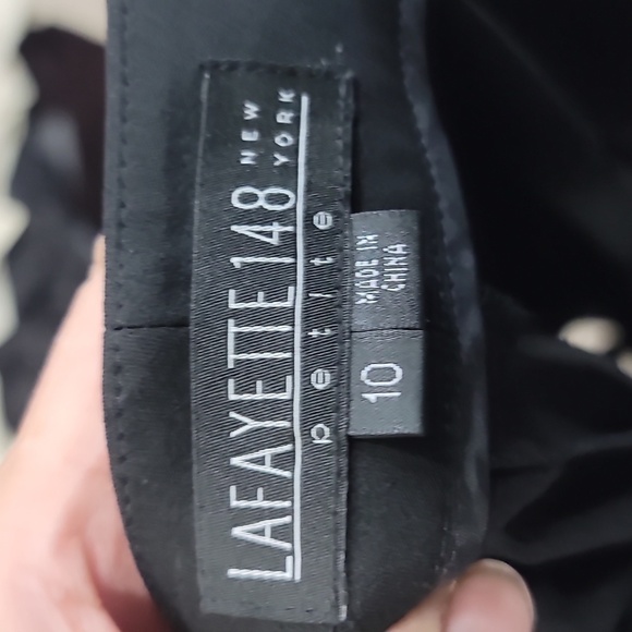 LAFAYETTE 148 New York Straight Leg Black Trouser Pants - Picture 10 of 11